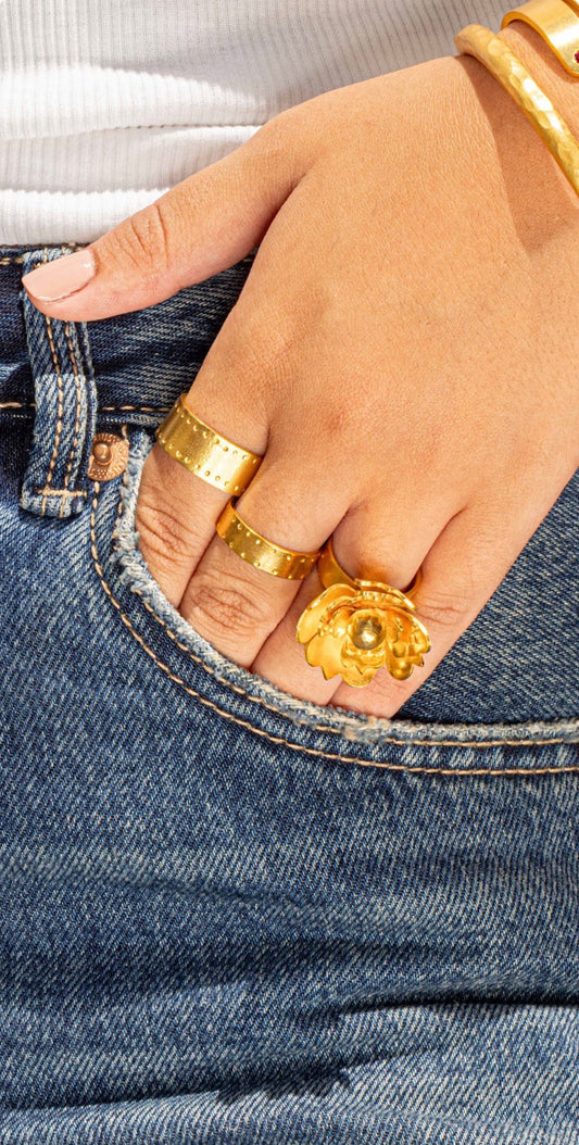 Golden Floral Ring