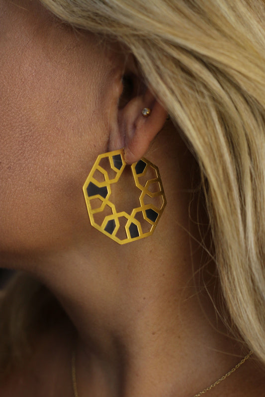 Honeycomb Black Hoops