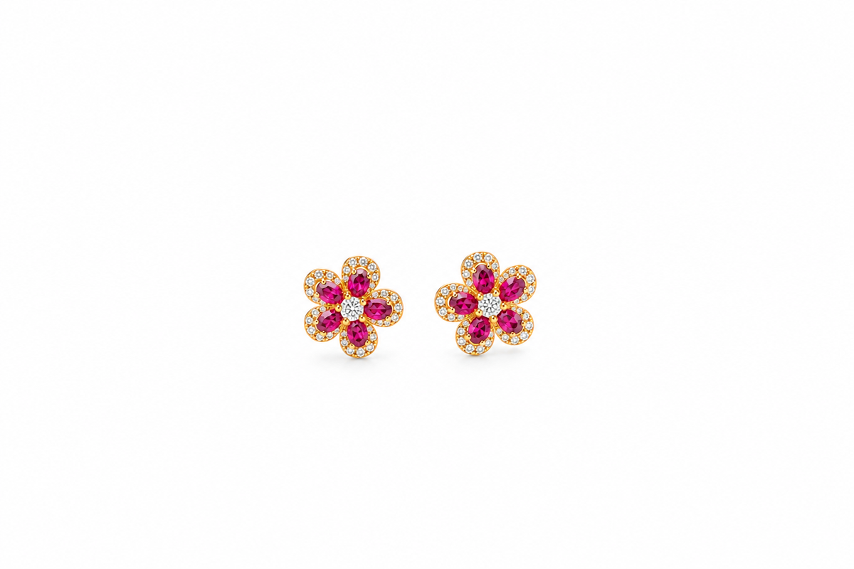 The floral sparkle earrings