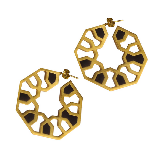 Honeycomb Black Hoops
