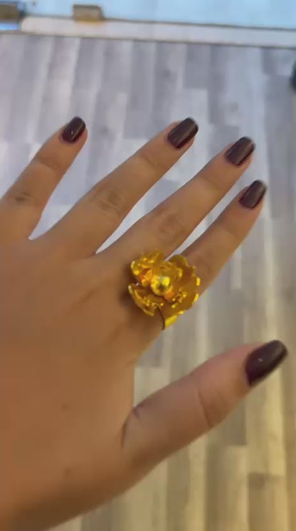 Golden Floral Ring